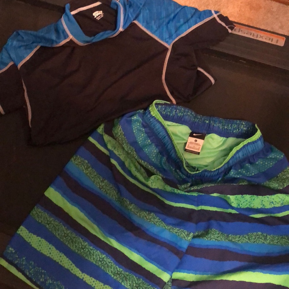 Swim trunk and swim shirt set